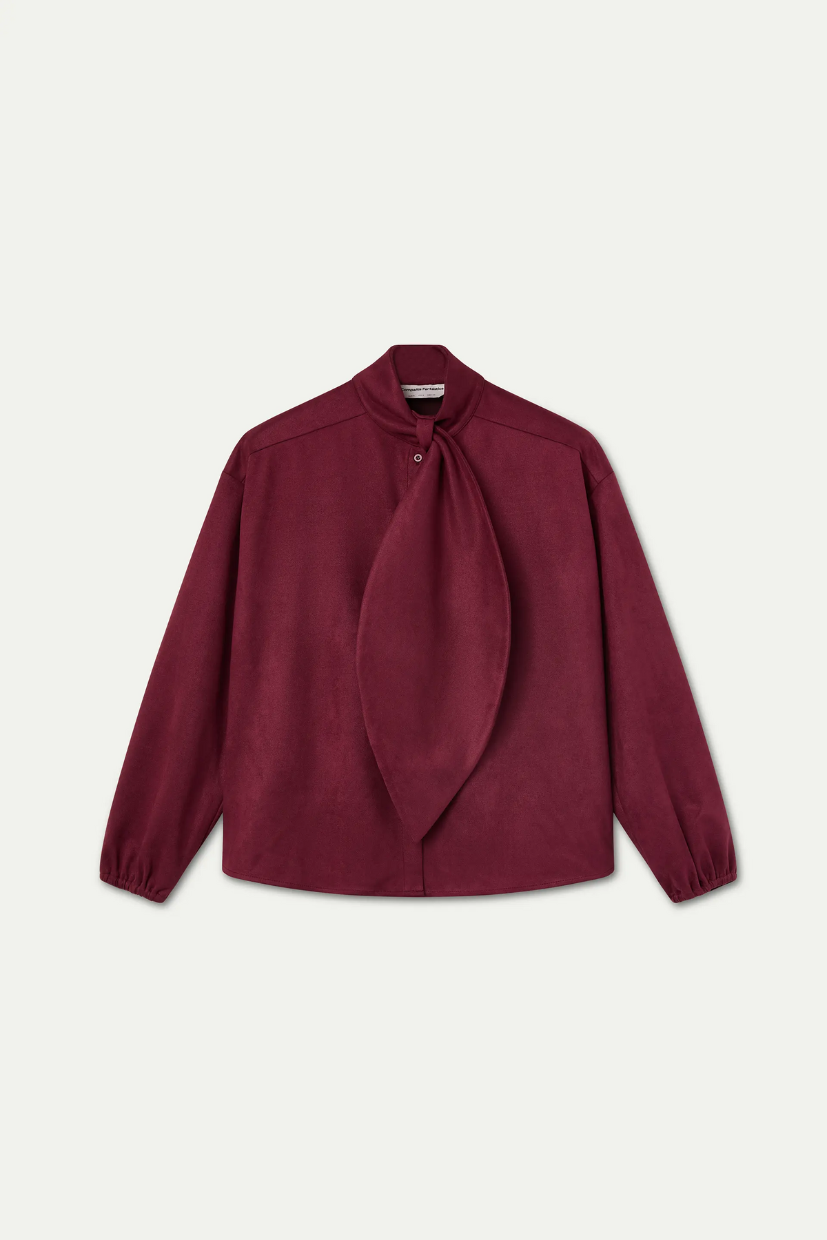 Camiseta ante burdeos con maxi lazada