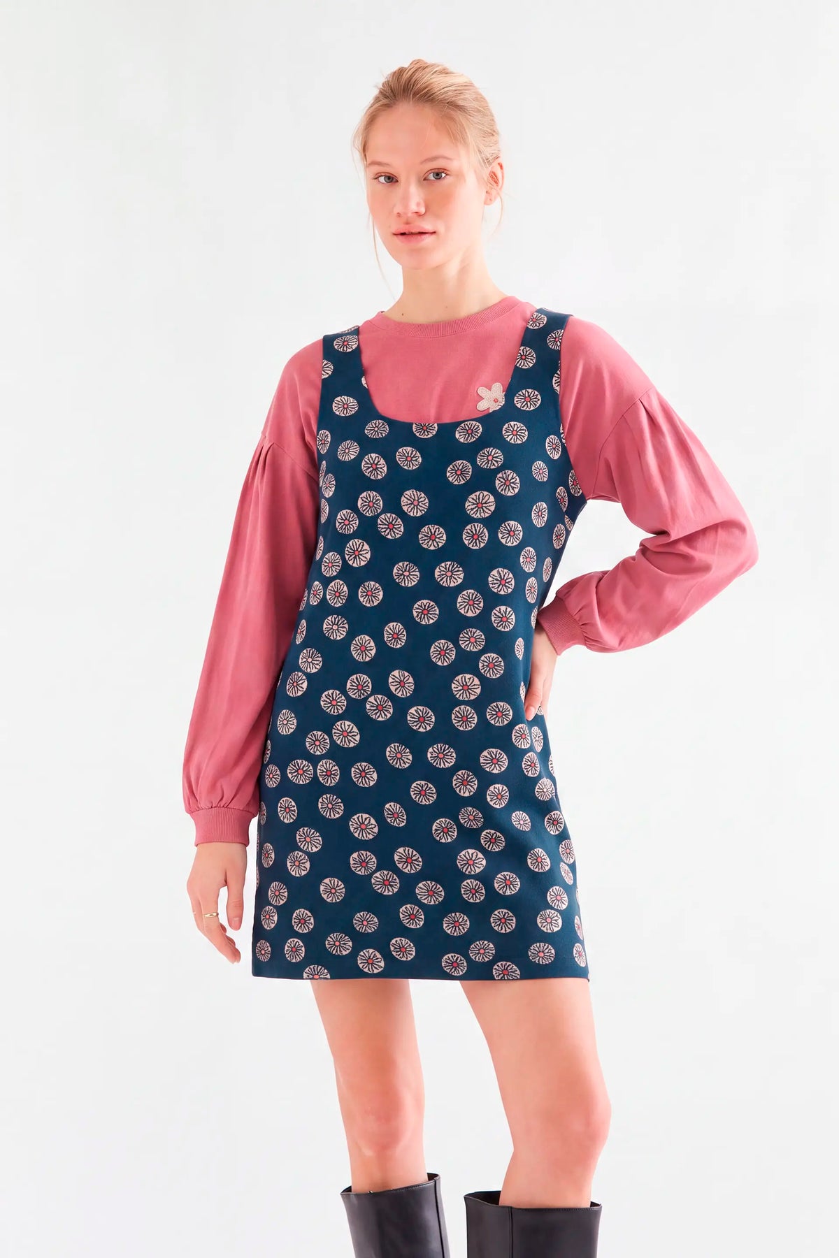 Short Carthamus print dress