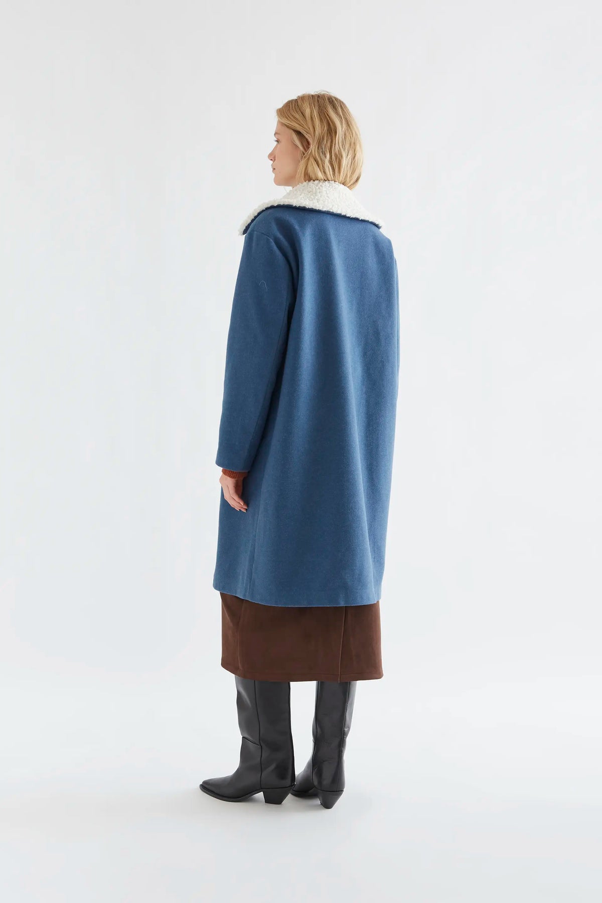 Blue coat with sherpa lining