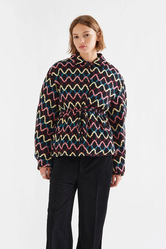 Skein Print Padded Coat