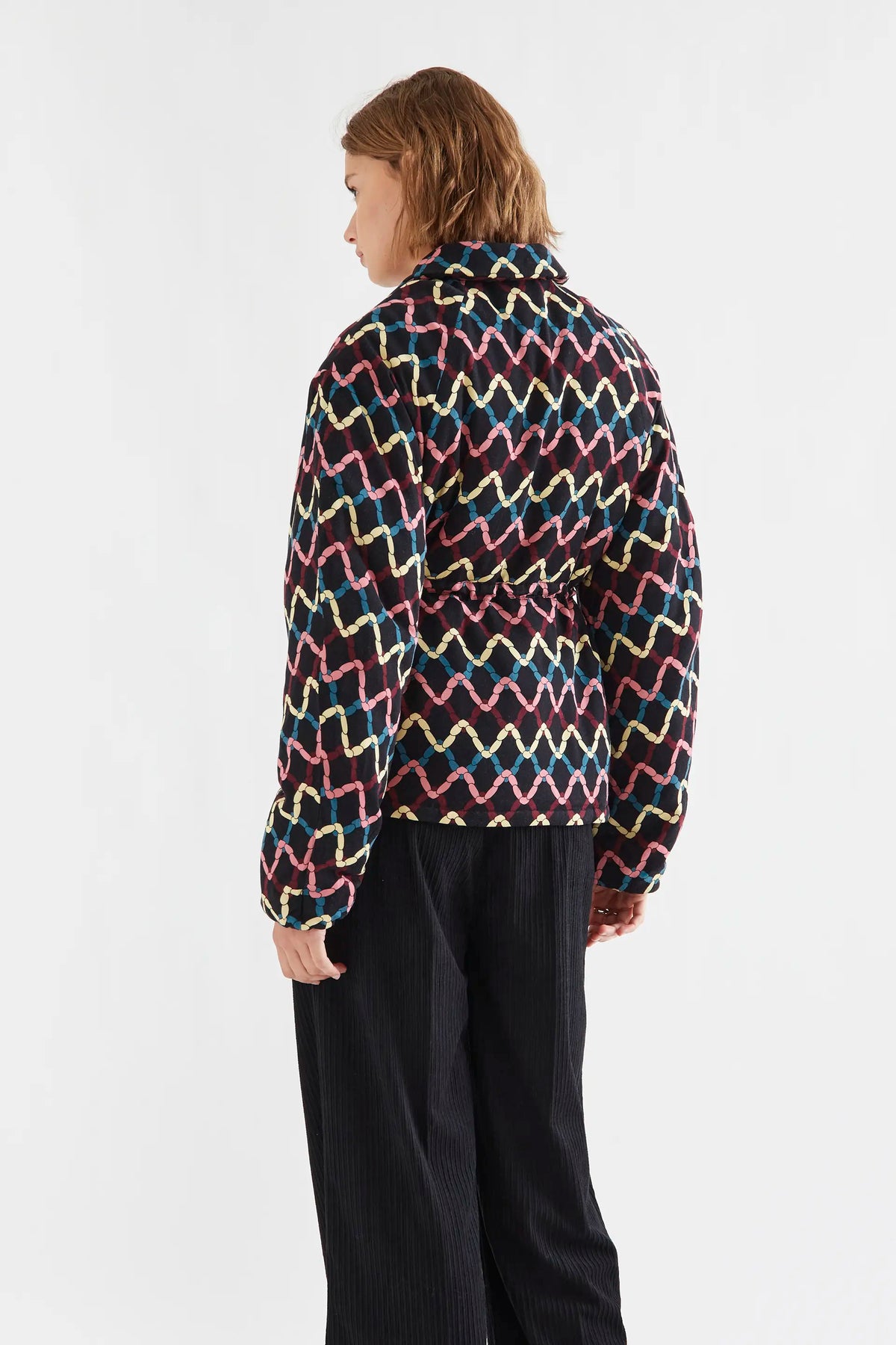 Skein Print Padded Coat