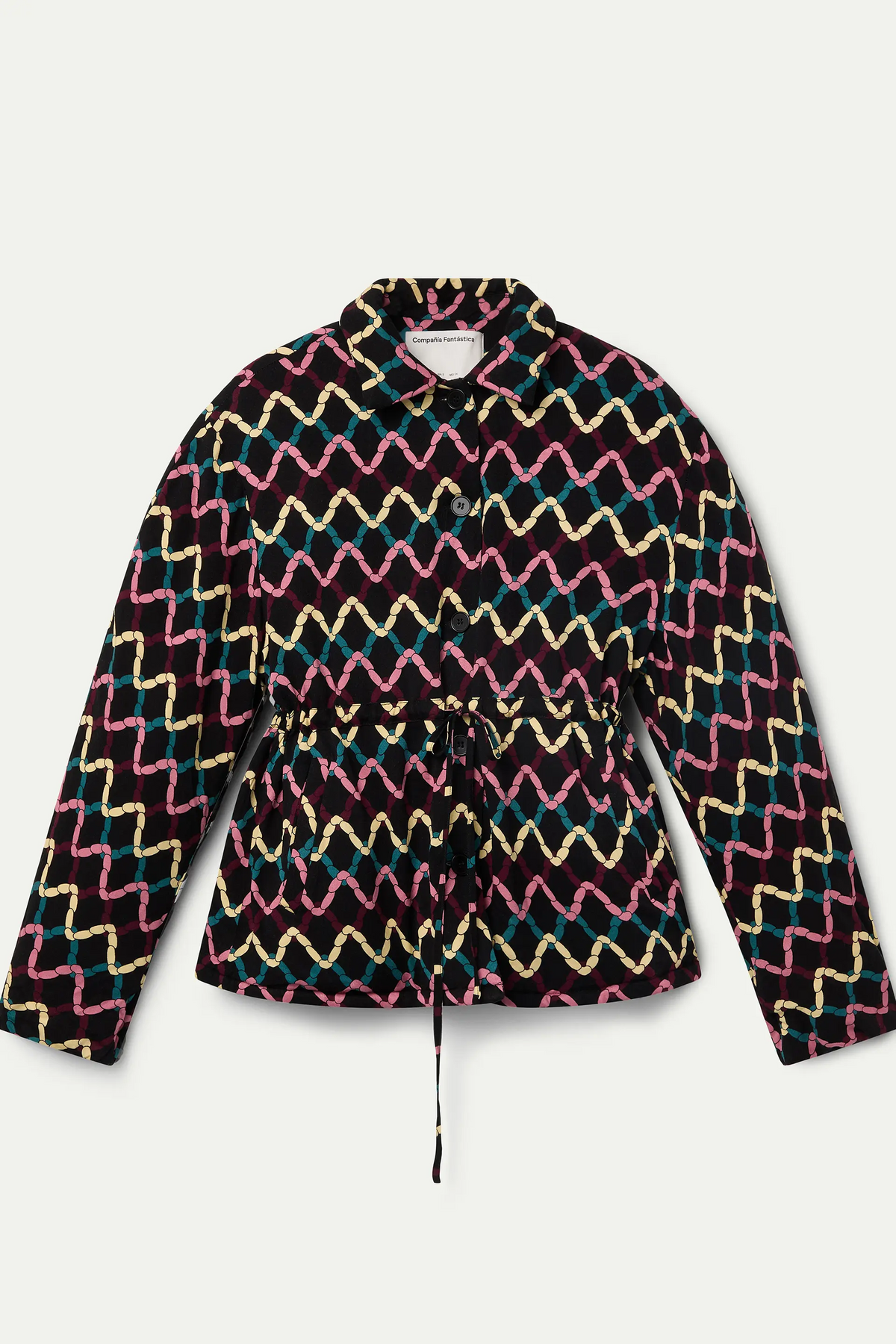Skein Print Padded Coat