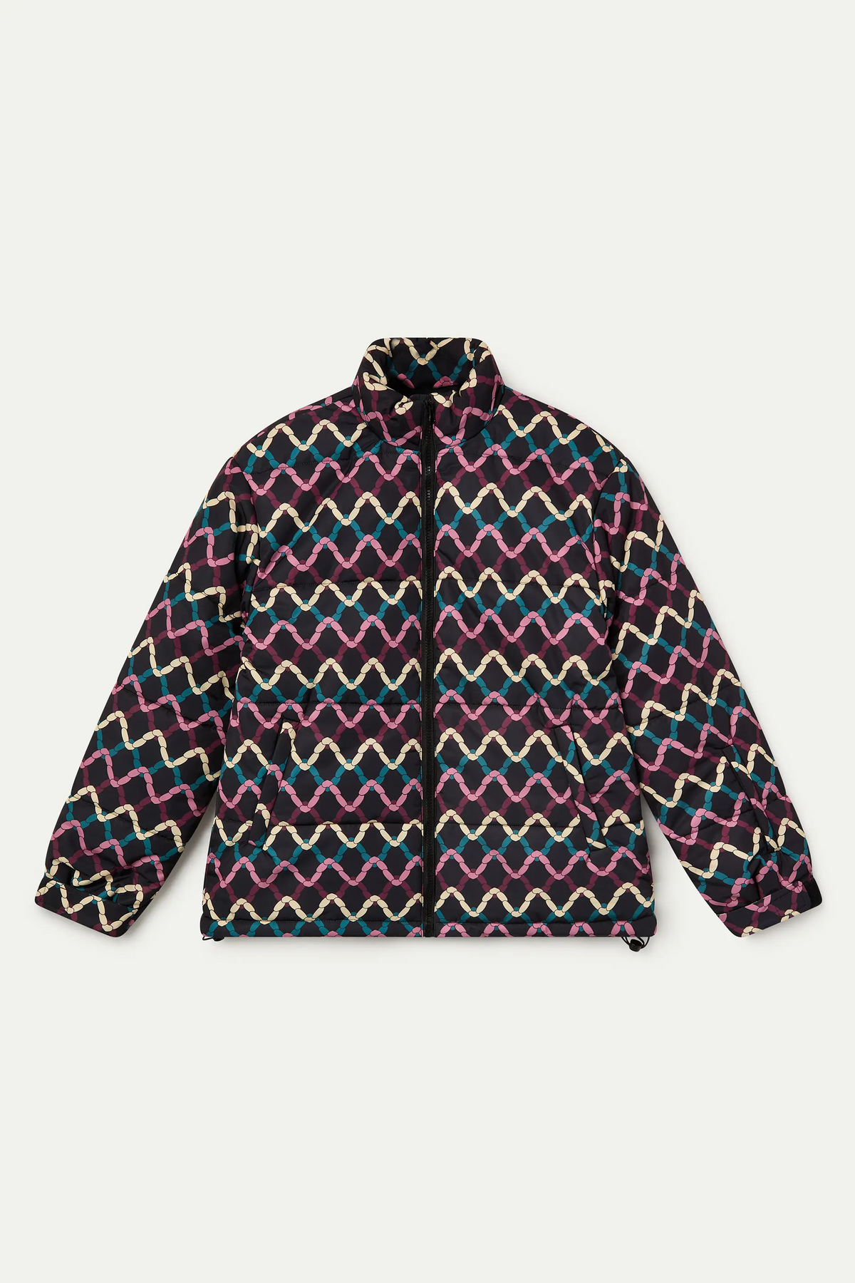 Short coat with Skein print