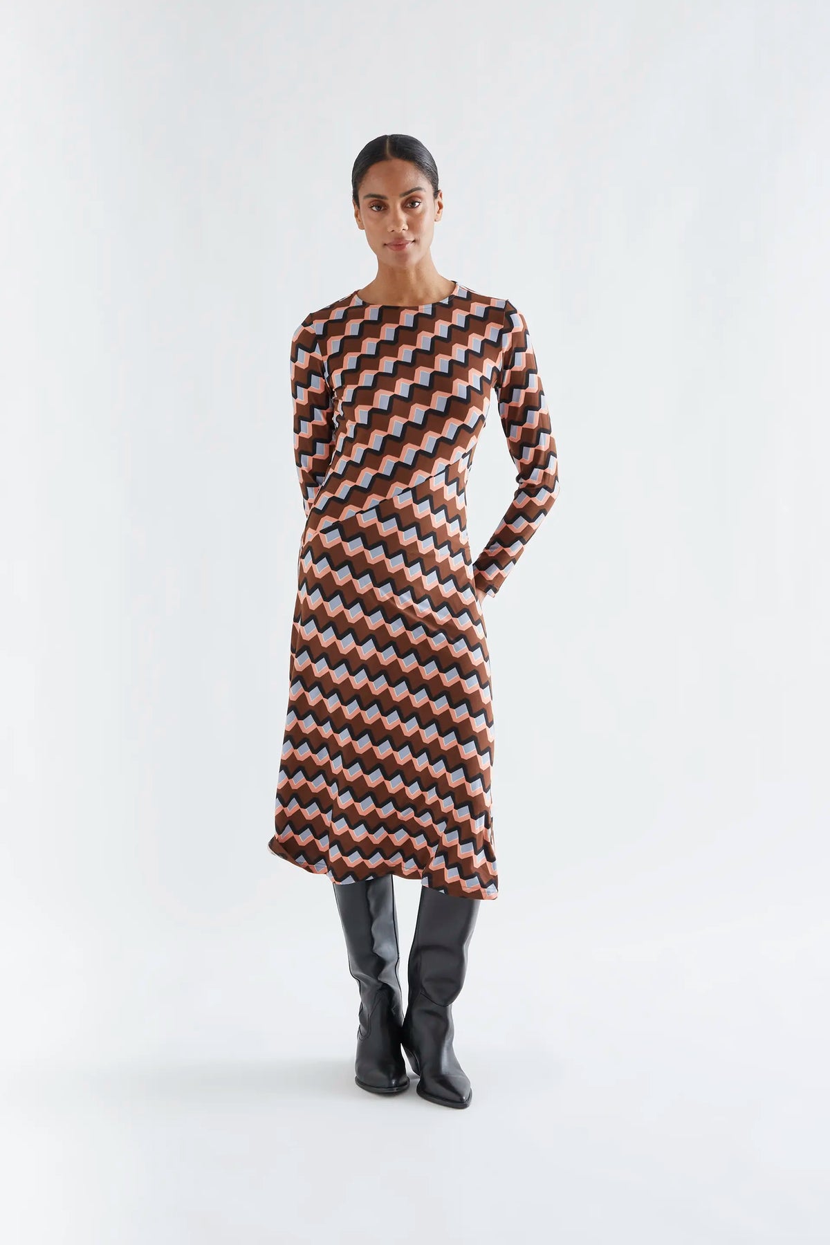 Vestido midi con estampado Scala