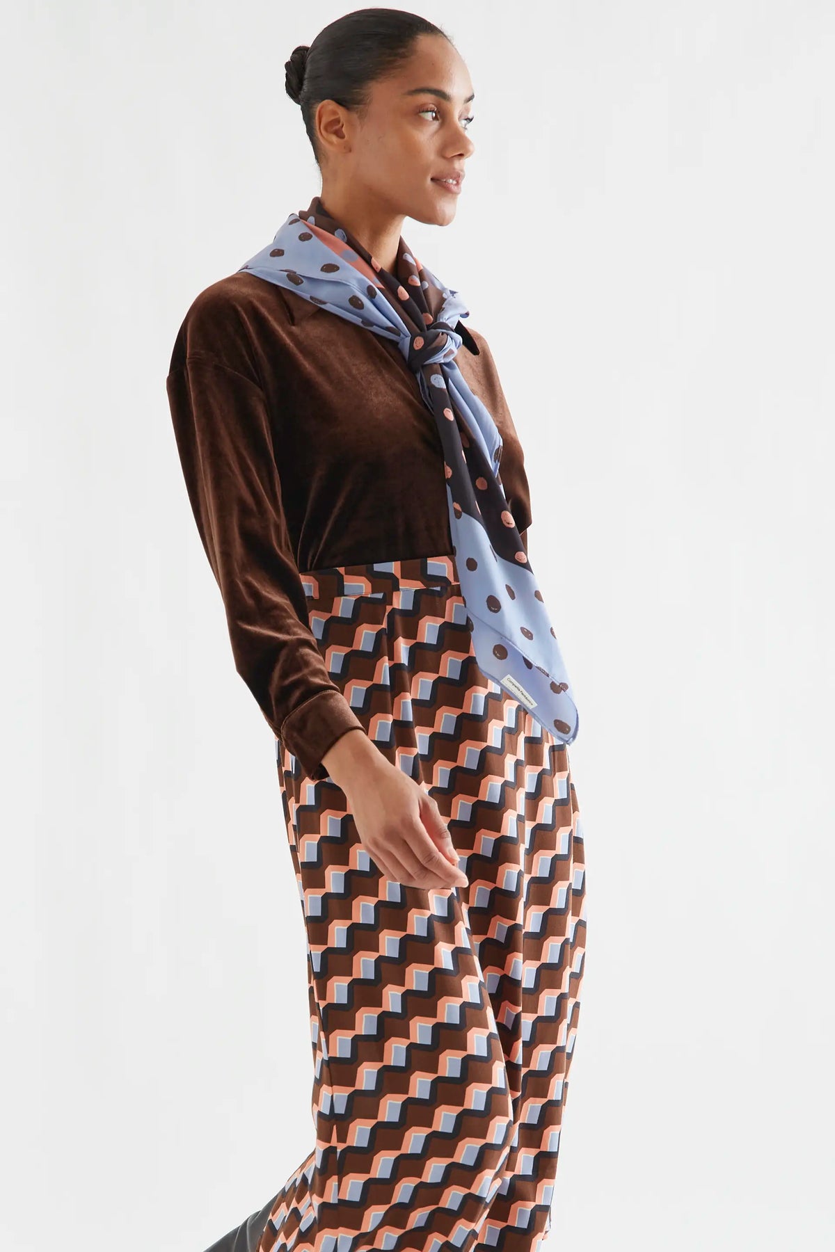 Falda midi con estampado Scala