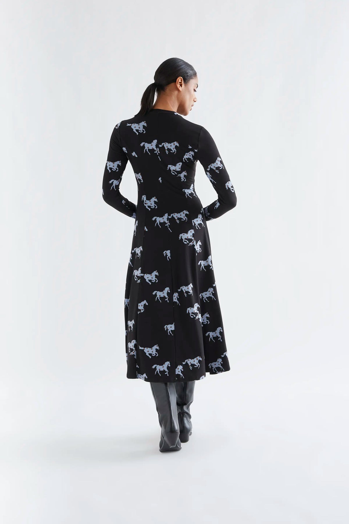 Vestido midi con estampado Horse