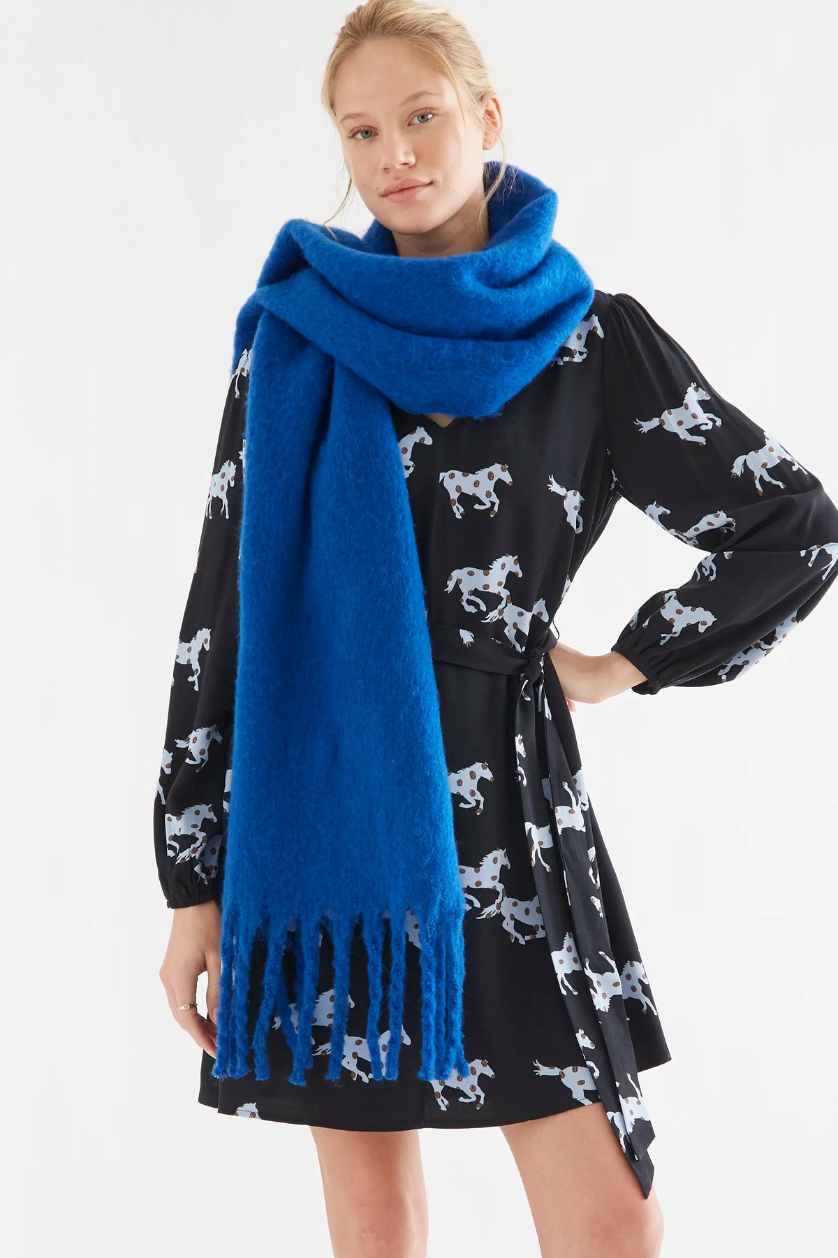 Vestido corto con estampado Horse