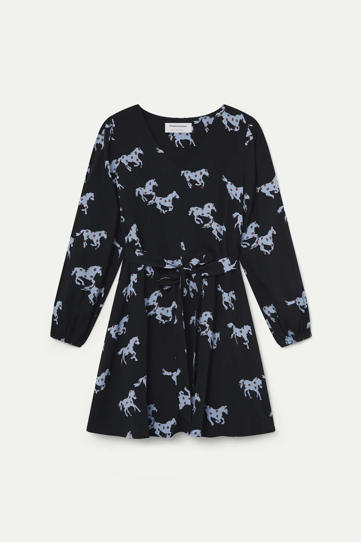 Vestido corto con estampado Horse