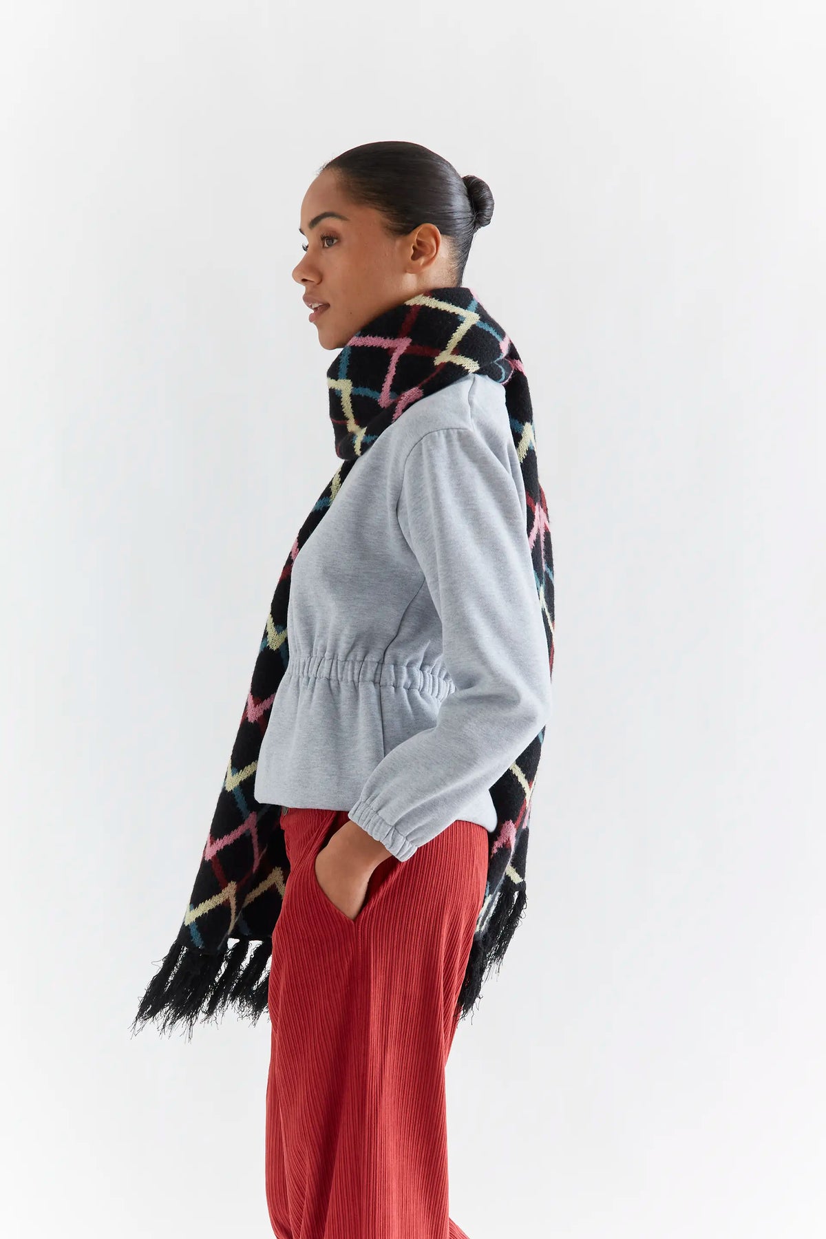 Felpa basica in misto cotone grigio