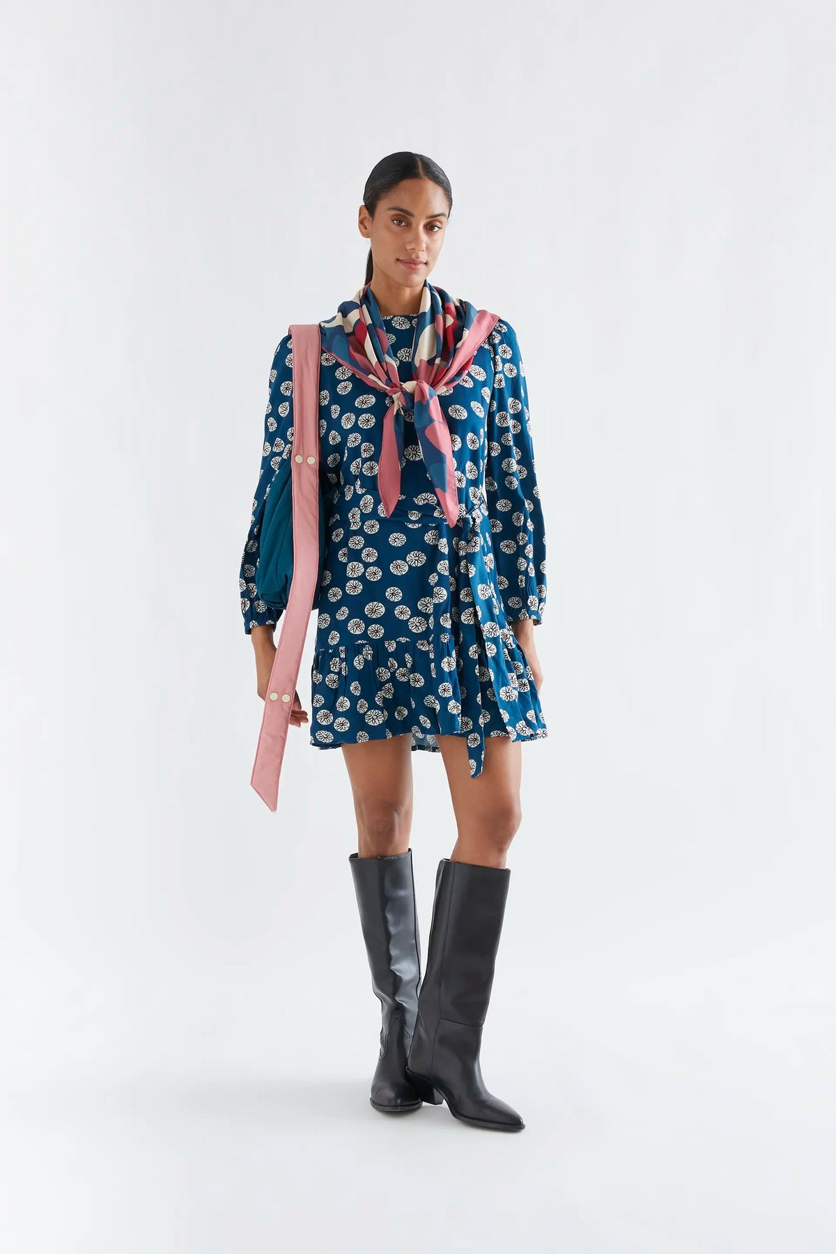 Short Carthamus print dress