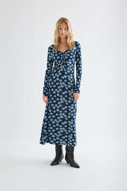 Carthamus print midi dress