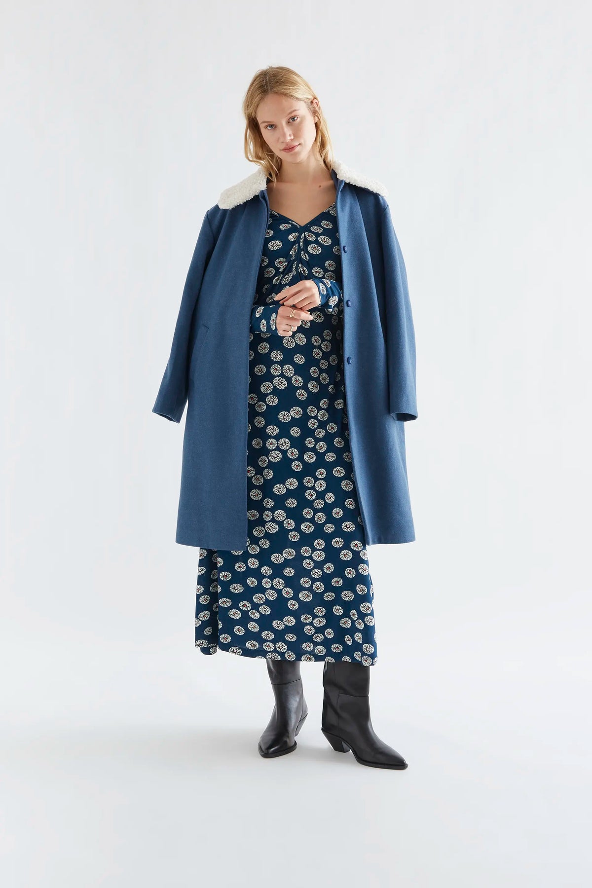 Carthamus print midi dress