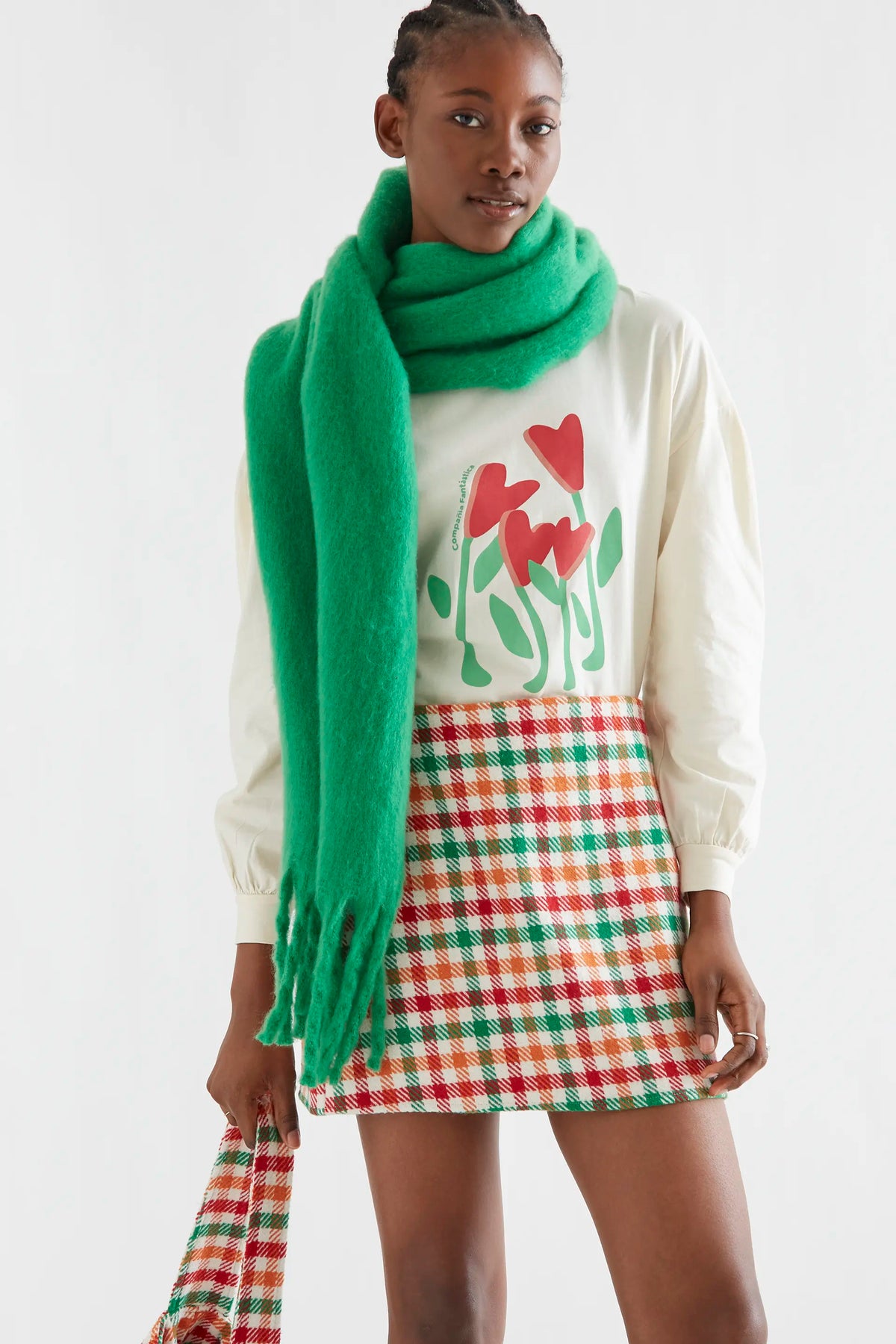 Maglietta 100% cotone bianco sporco con stampa a cuori