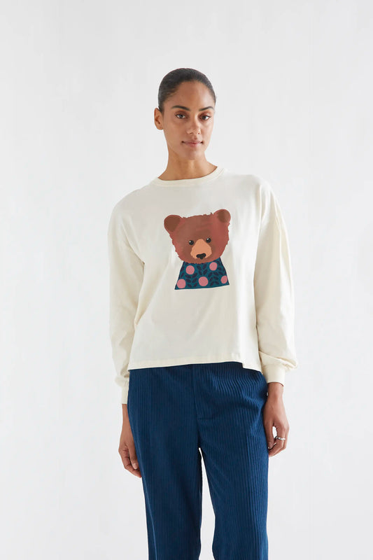 Off-white 100% cotton T-shirt with Bear print