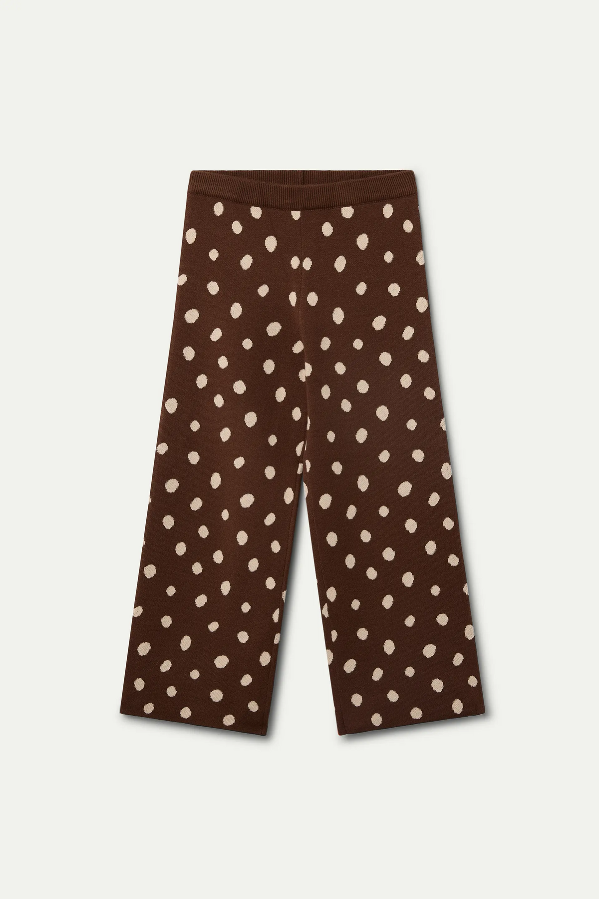 Pantalón de niña con estampado de puntos Catahoula marrón
