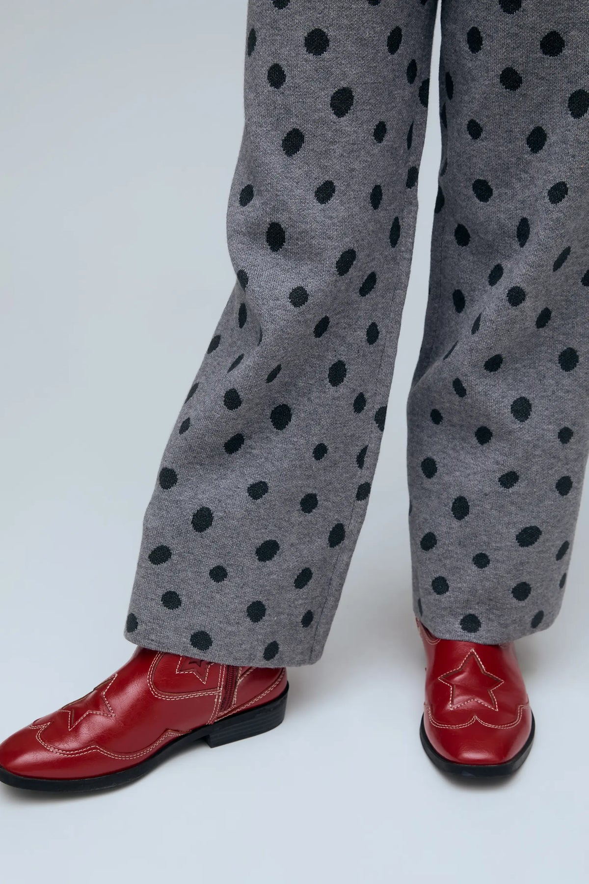 Pantalón de niña con estampado de puntos Catahoula gris
