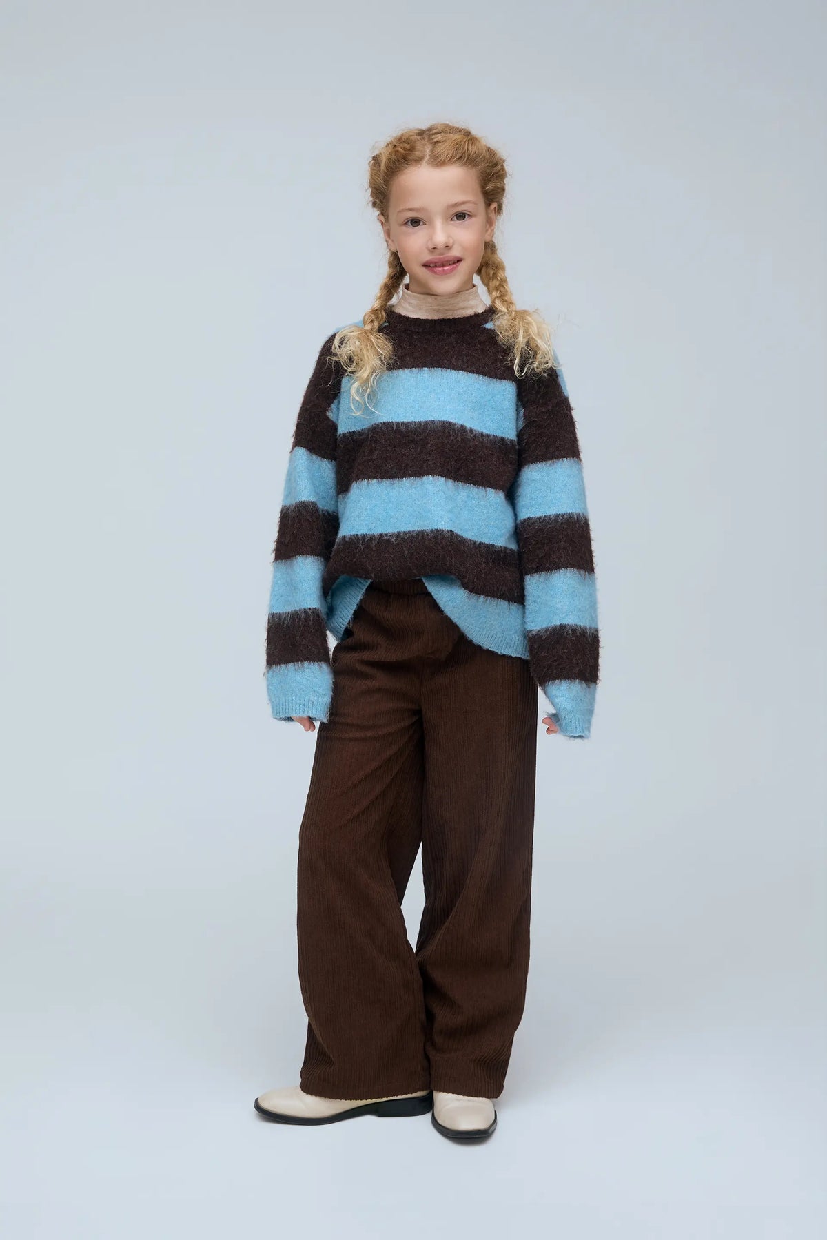 Pantalón 100% algodón pana marrón de niña
