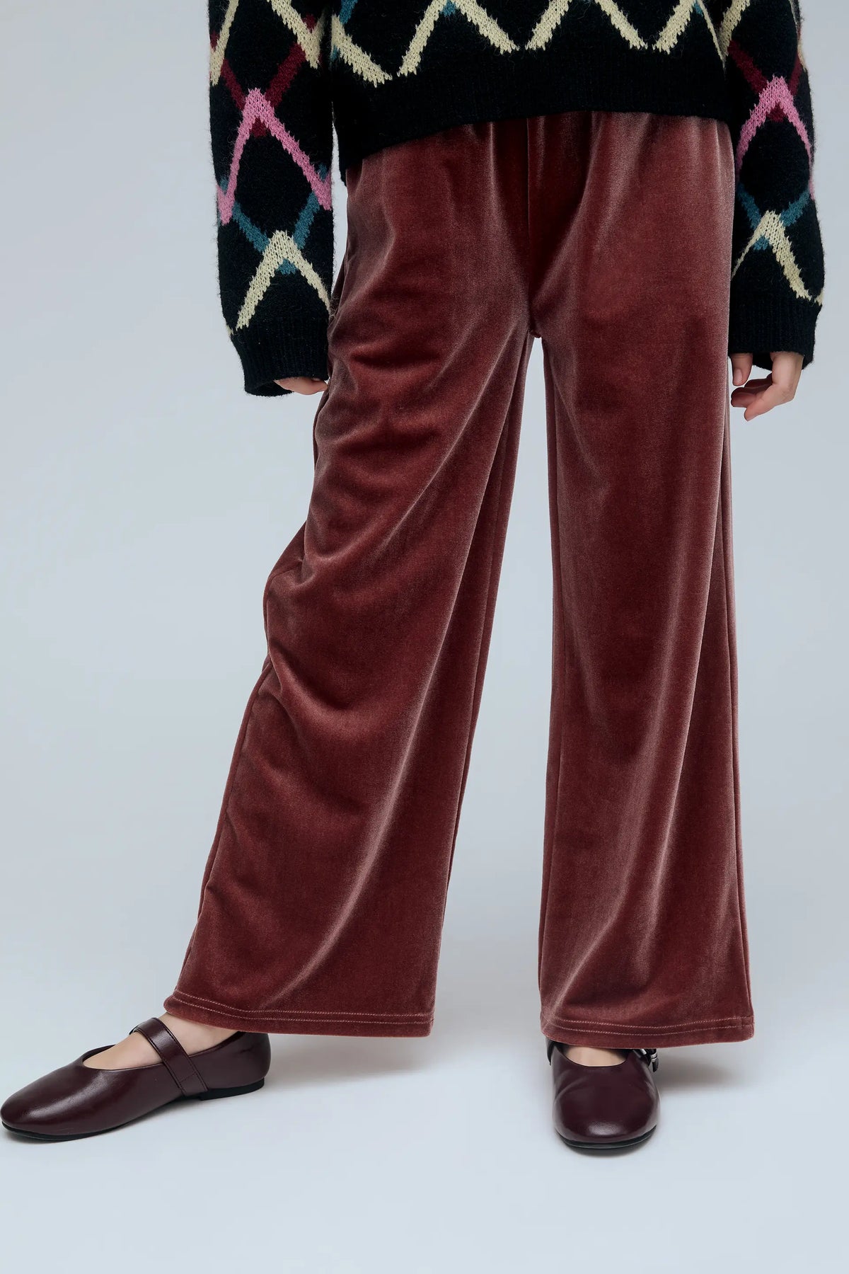 Pantalón de niña de terciopelo rosa