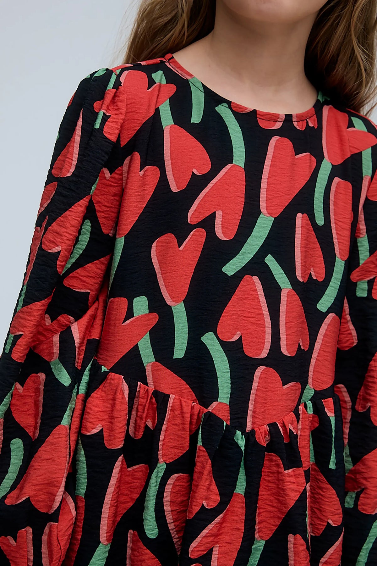 Vestido corto de niña con estampado Ciclamen