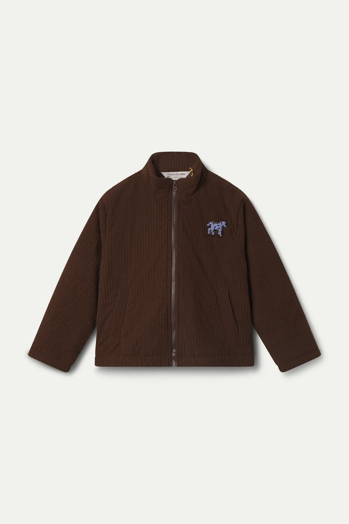 Abrigo unisex de pana marrón con parche Horse