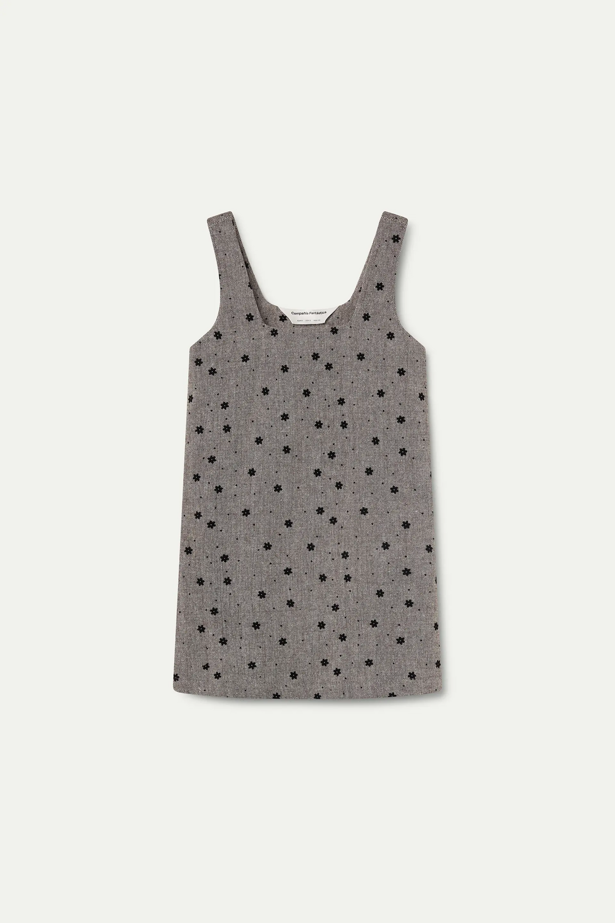 Vestido tweed de niña con estampado de flores