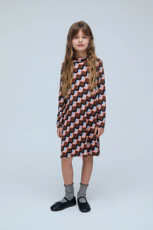 Vestido corto de niña con estampado Scala
