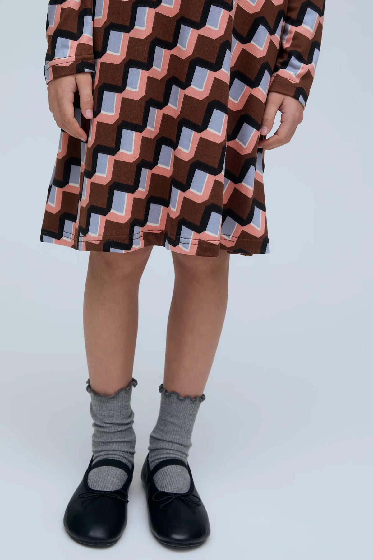 Vestido corto de niña con estampado Scala