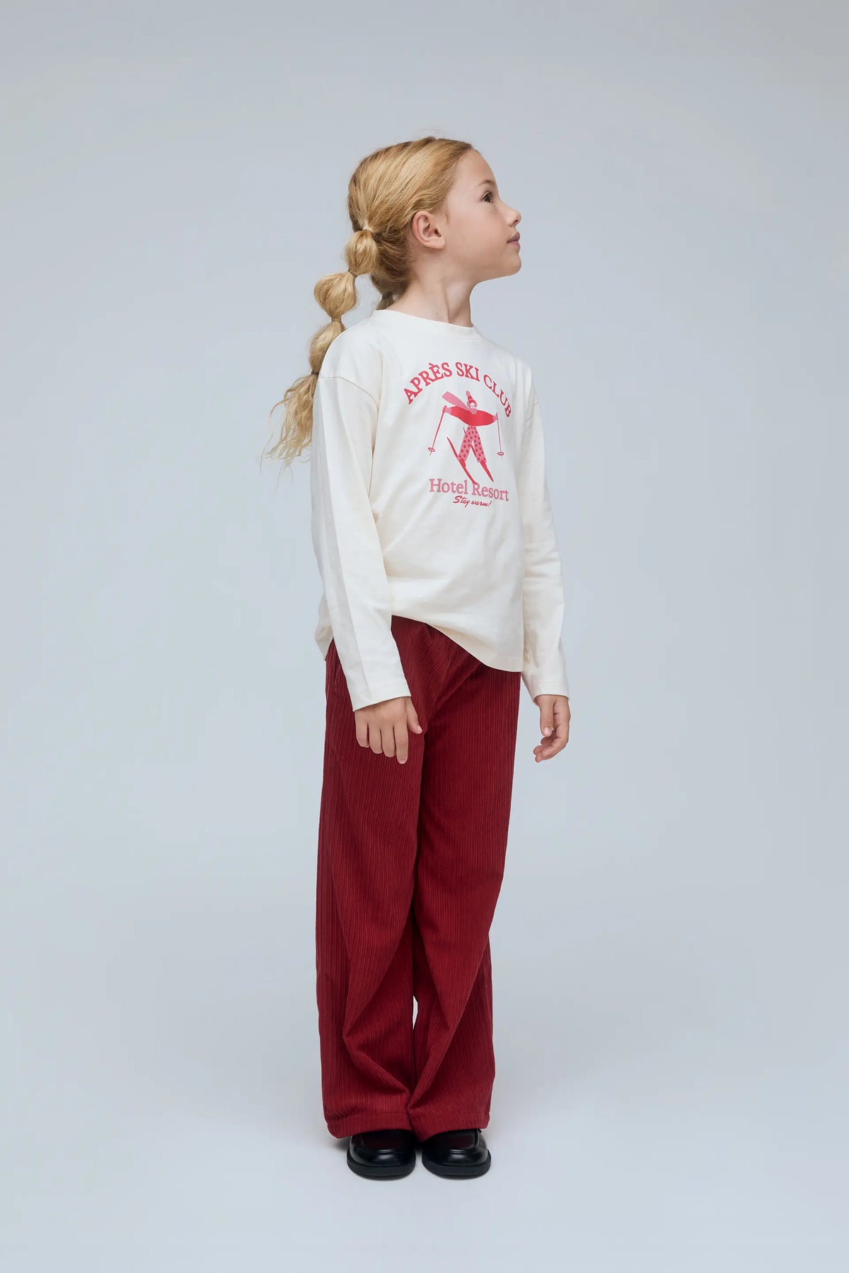 Girl's 100% cotton T-shirt with Après Ski Club print