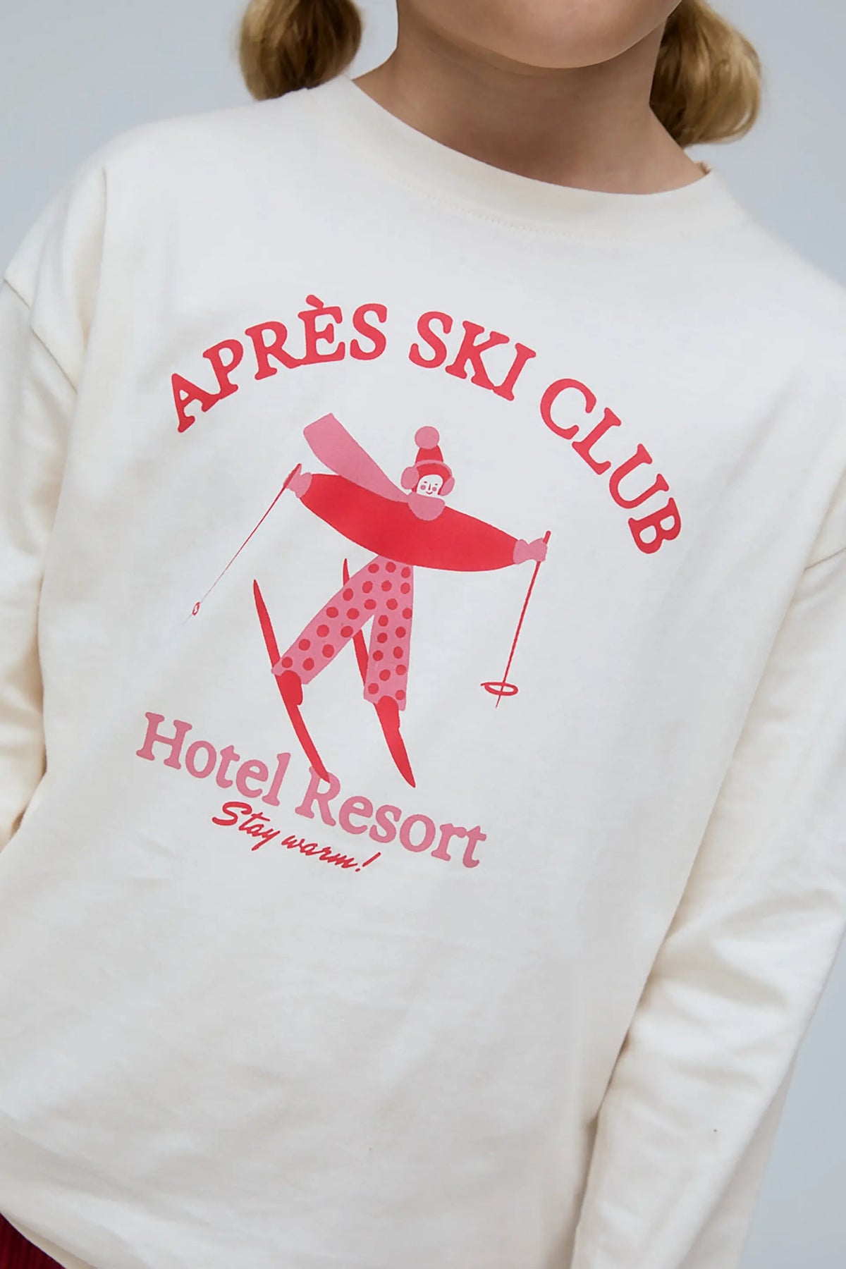 Girl's 100% cotton T-shirt with Après Ski Club print